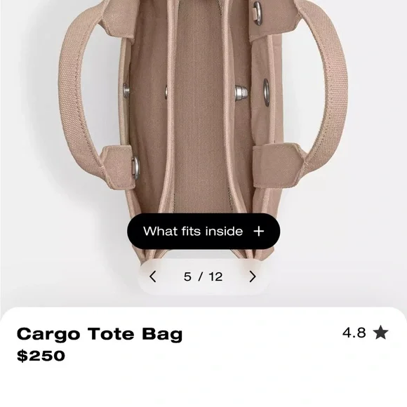 Coach Tan Cargo Tote with Embroidered Logo - Picture 5 of 9